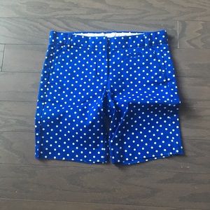 Girls blue polka dot Bermuda shorts
